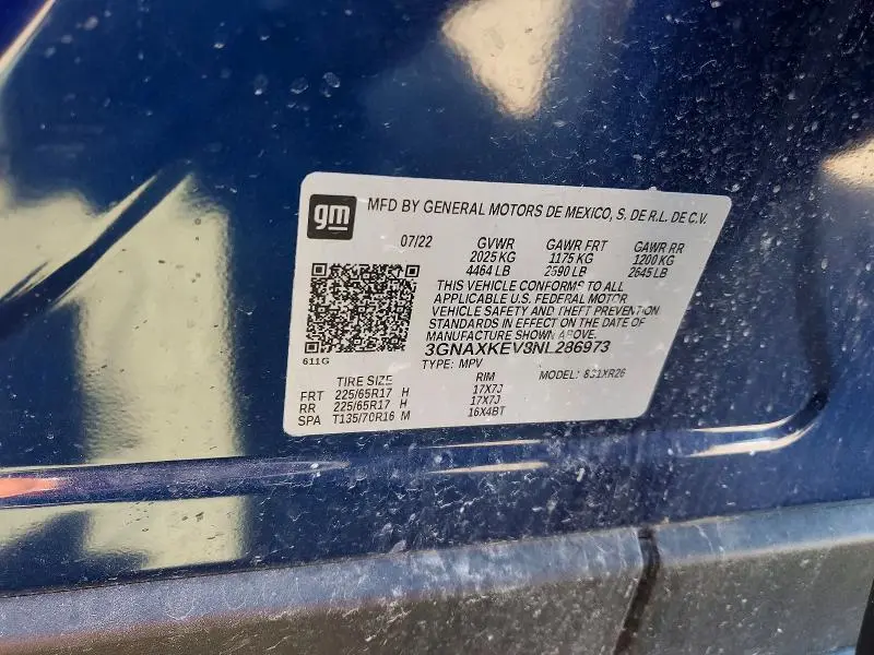 2022 CHEVROLET EQUINOX LT  