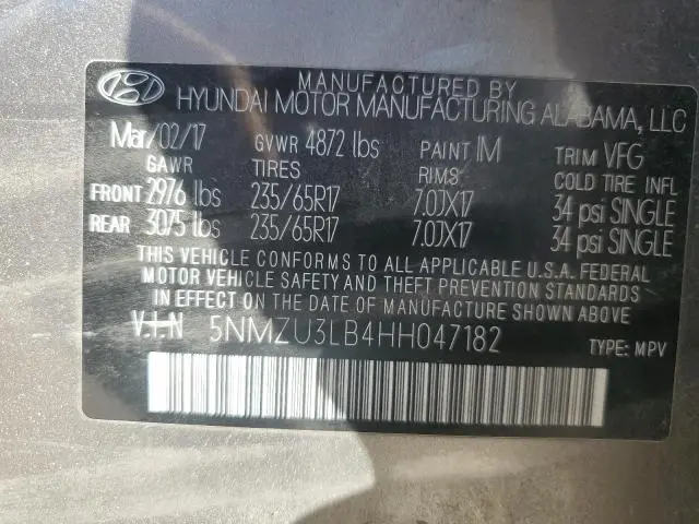 2017 HYUNDAI SANTA FE SPORT   