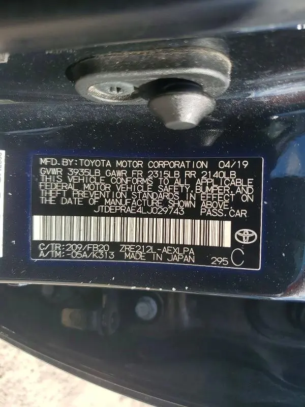 2020 TOYOTA COROLLA LE  