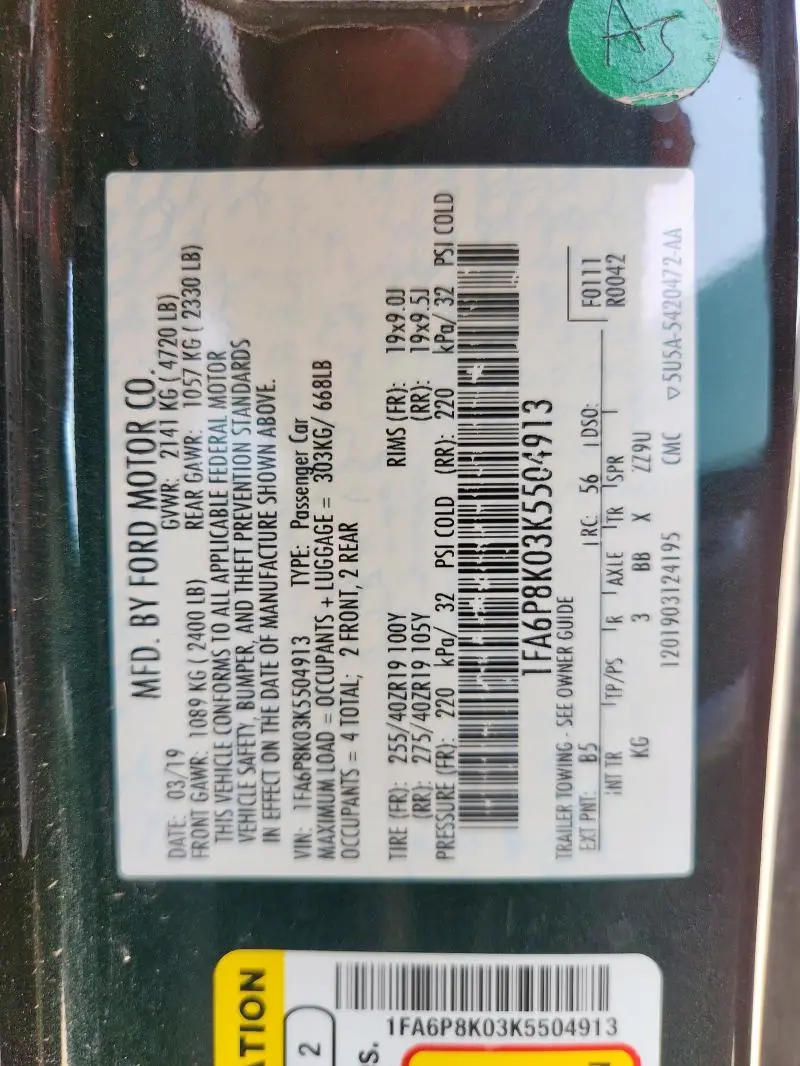 2019 FORD MUSTANG BULLITT