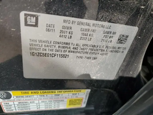 2012 CHEVROLET MALIBU 1LT  