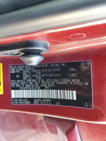 2018 TOYOTA HIGHLANDER SE  