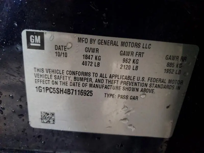 2011 CHEVROLET CRUZE LS  