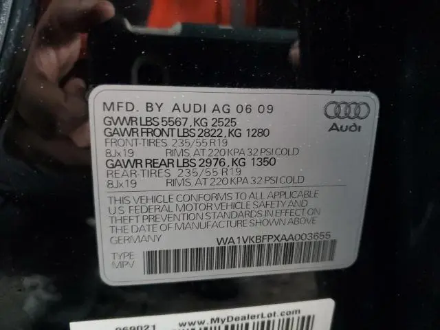 2010 AUDI Q5 PRESTIGE  