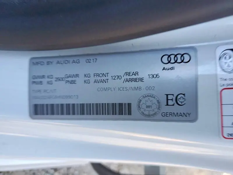 2017 AUDI A7 QUATTRO PROGRESSIV/TECHNIK S LINE  