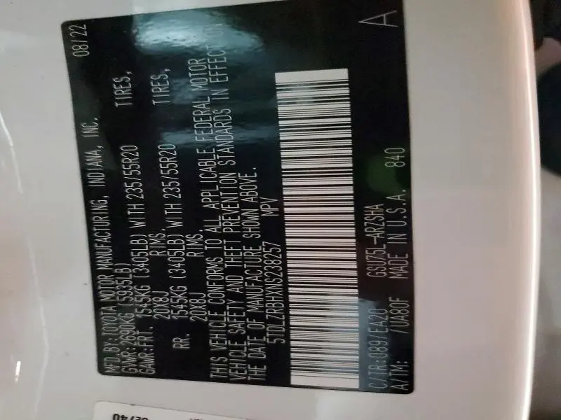 2022 TOYOTA HIGHLANDER XSE  