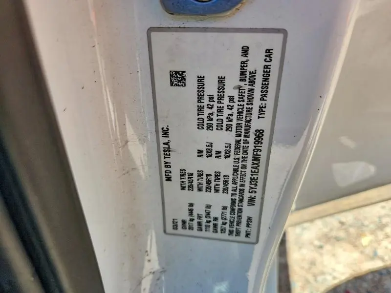 2021 TESLA MODEL 3   