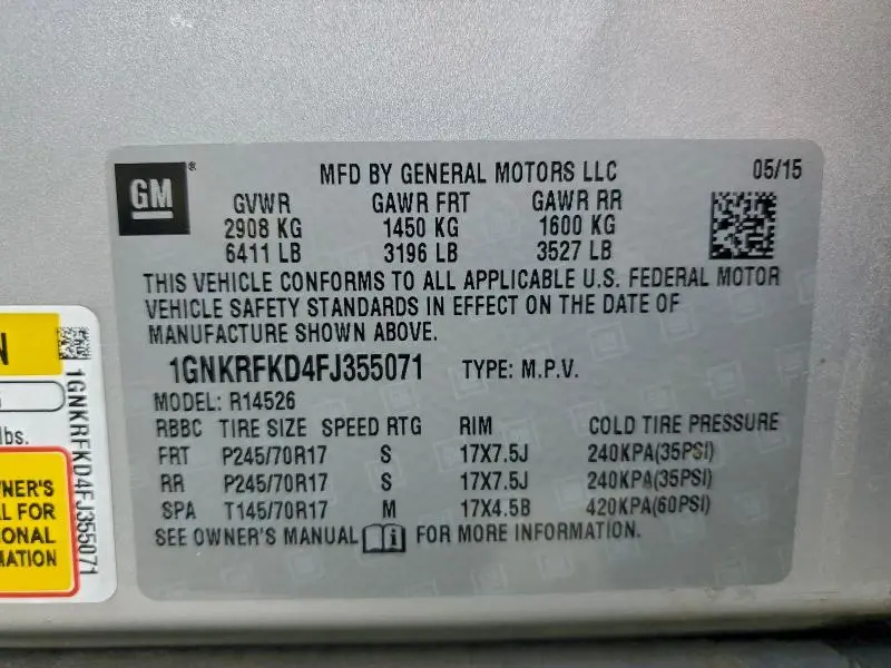 2015 CHEVROLET TRAVERSE LS  