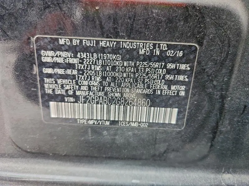 2016 SUBARU CROSSTREK PREMIUM  