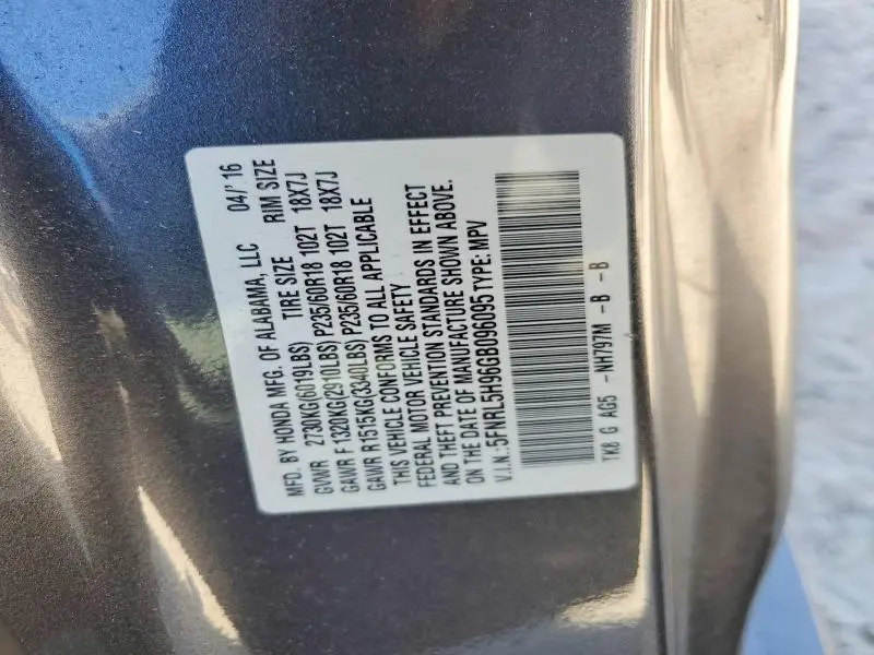 2016 HONDA ODYSSEY   
