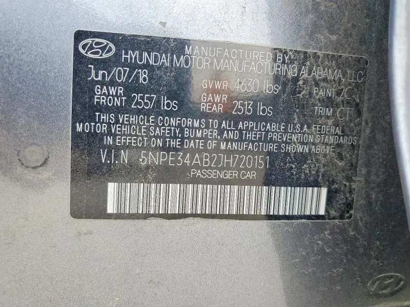 2018 HYUNDAI SONATA LIMITED 2.0T+  