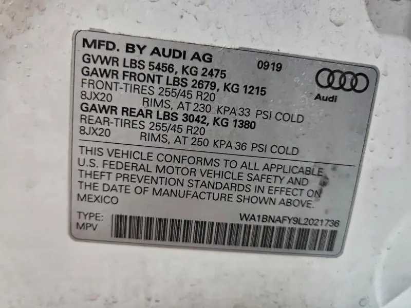 2020 AUDI Q5 PREMIUM PLUS  