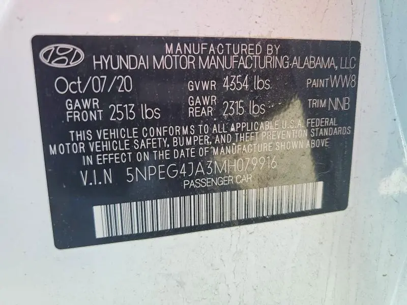 2021 HYUNDAI SONATA SE  