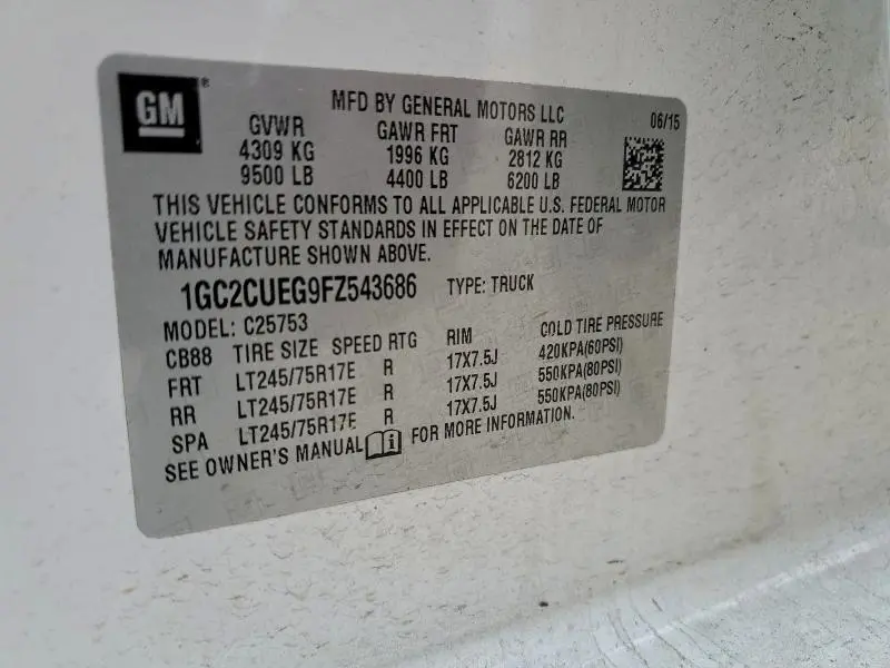 2015 CHEVROLET SILVERADO C2500 HEAVY DUTY  