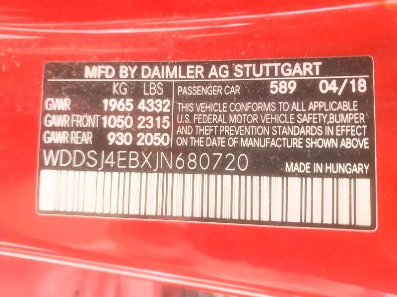 2018 MERCEDES-BENZ CLA 250  