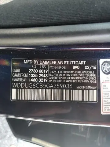 2016 MERCEDES-BENZ S 550  