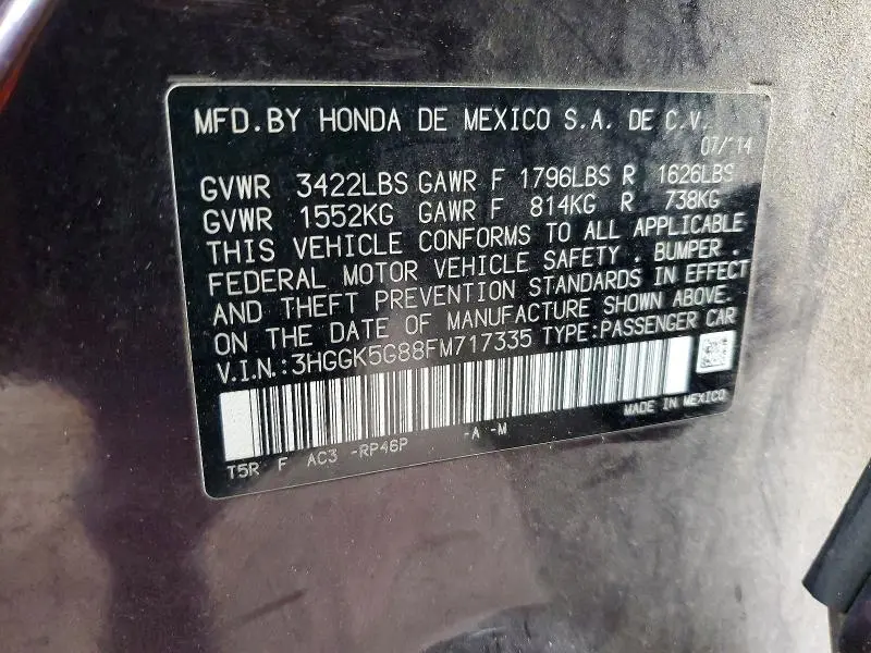 2015 HONDA FIT EX  
