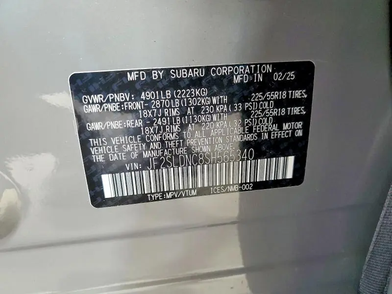 2025 SUBARU FORESTER LIMITED  