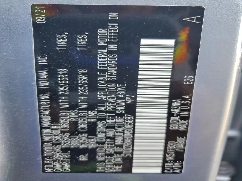 2021 TOYOTA HIGHLANDER L  