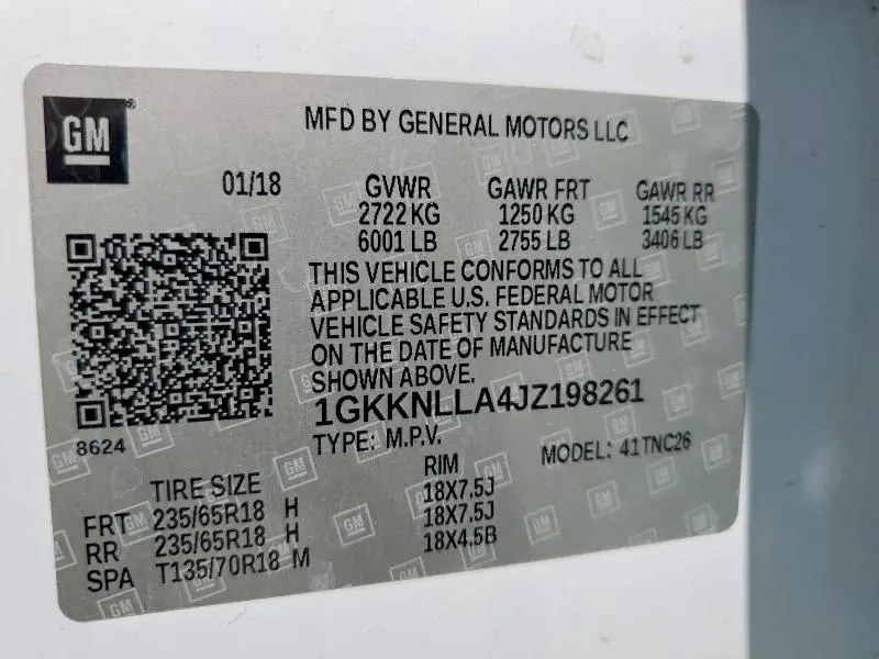 2018 GMC ACADIA SLE  