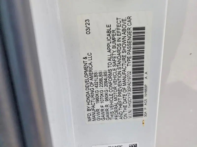 2023 HONDA ACCORD EX  