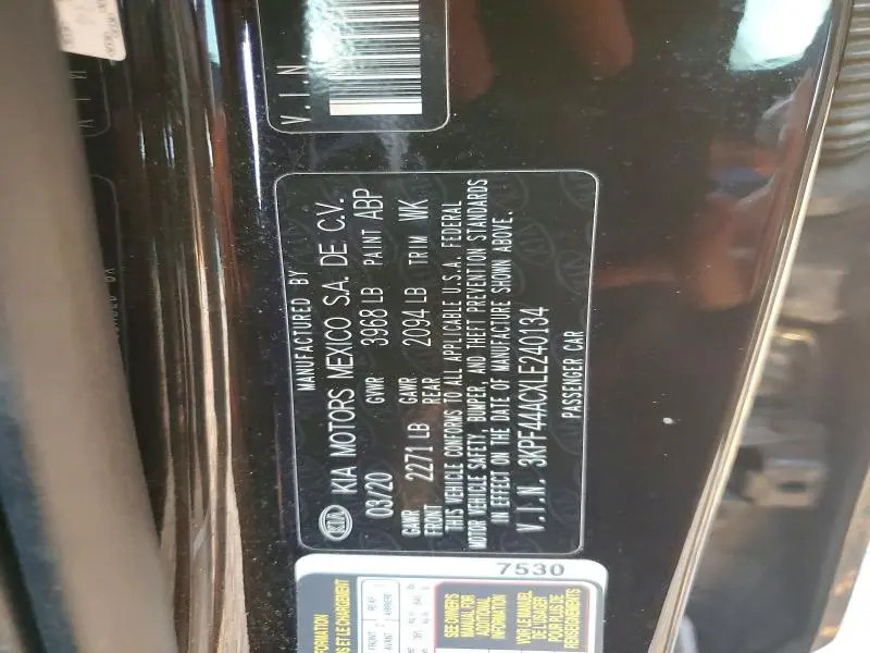 2020 KIA FORTE GT  