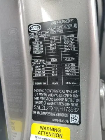 2022 LAND ROVER RANGE ROVER EVOQUE R-DYNAMIC SE  