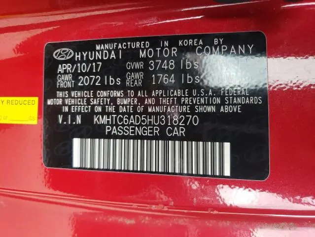 2017 HYUNDAI VELOSTER