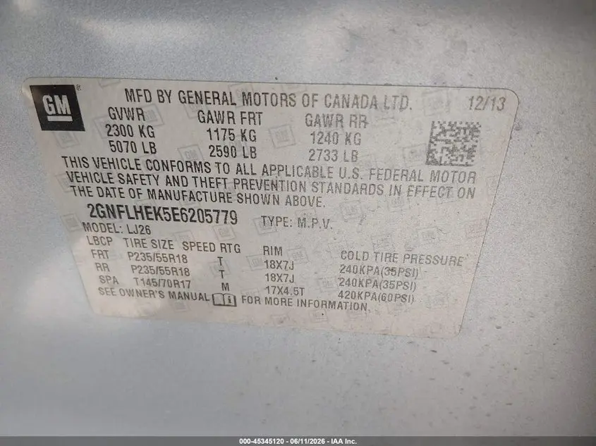 2014 CHEVROLET EQUINOX LTZ