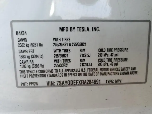 2024 TESLA MODEL Y   