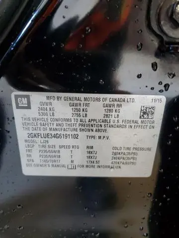 2016 GMC TERRAIN SLT  