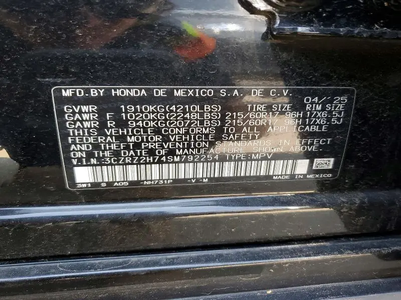 2025 HONDA HR-V EXL  