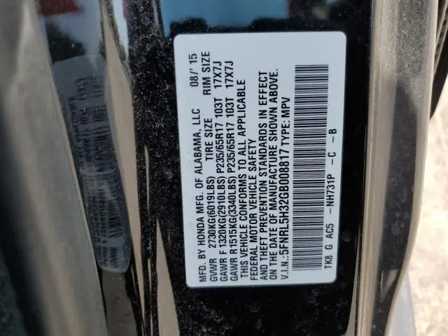 2016 HONDA ODYSSEY SE  