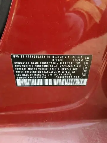 2016 VOLKSWAGEN JETTA SE  