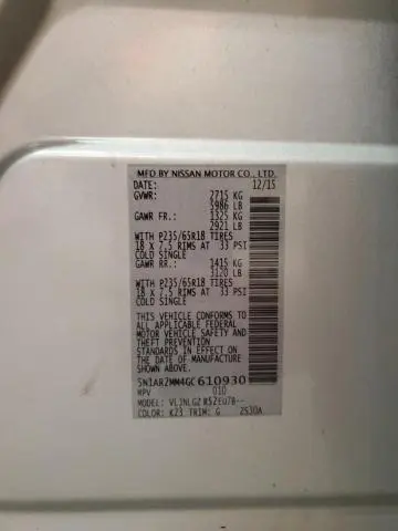 2016 NISSAN PATHFINDER S  