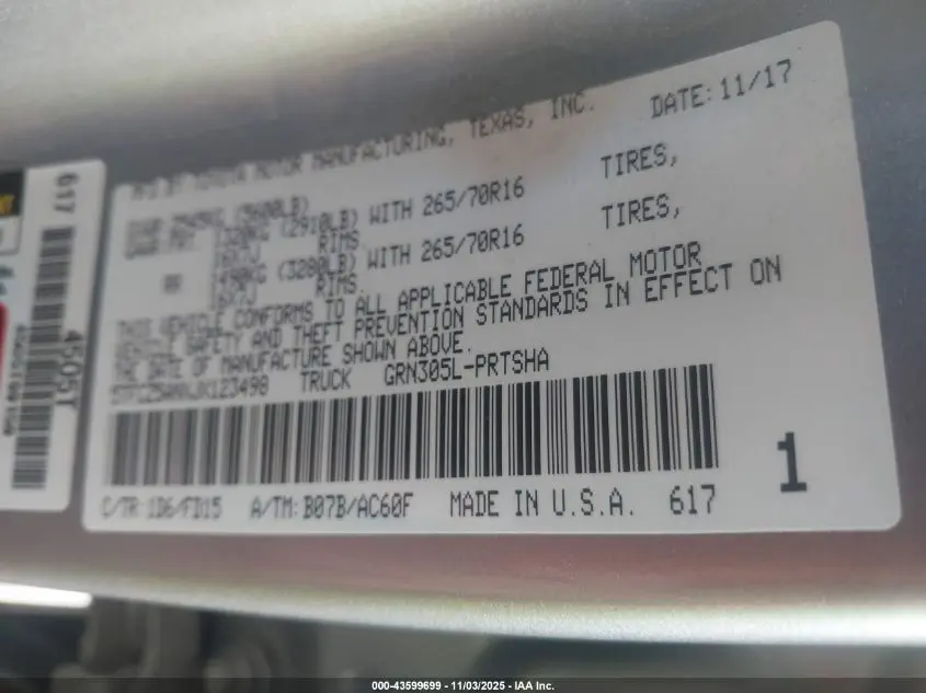 2018 TOYOTA TACOMA TRD OFF ROAD