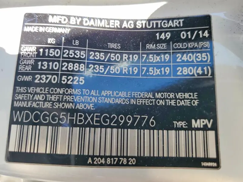 2014 MERCEDES-BENZ GLK 350  