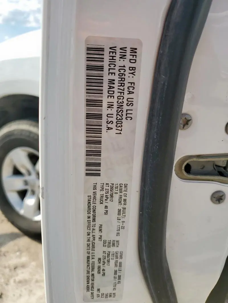 2022 RAM 1500 CLASSIC TRADESMAN