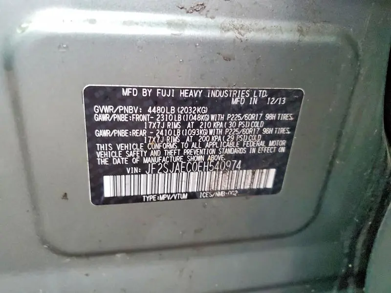 2014 SUBARU FORESTER 2.5I PREMIUM  