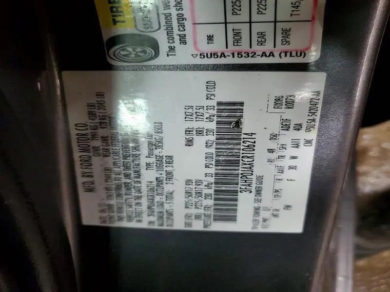 2012 FORD FUSION SEL  