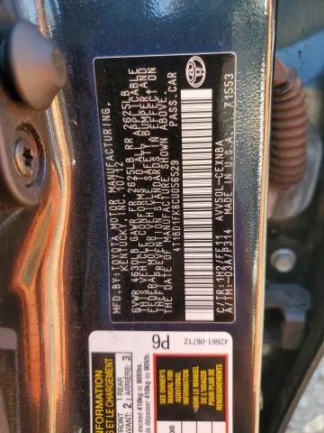 2012 TOYOTA CAMRY HYBRID  
