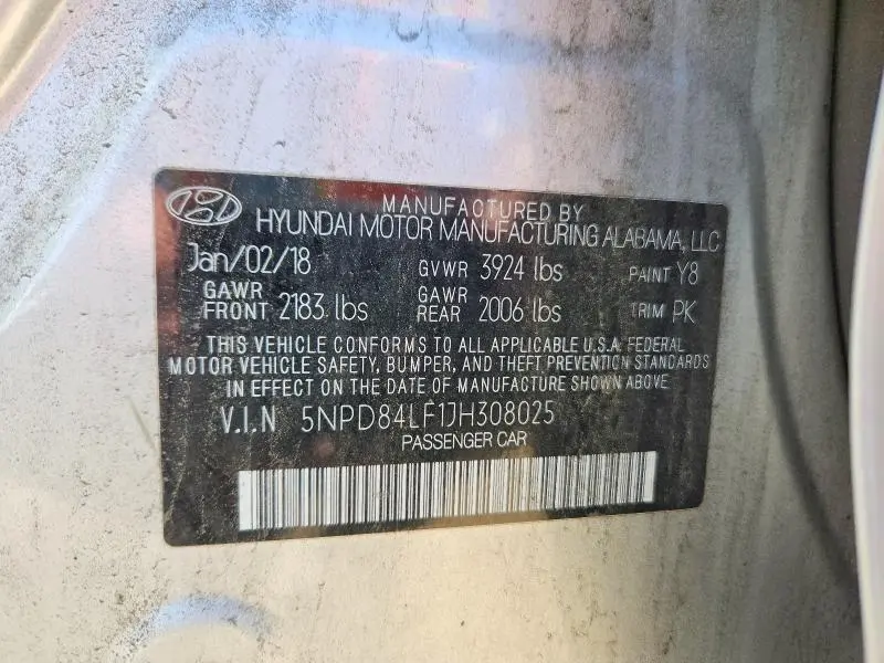 2018 HYUNDAI ELANTRA SEL  
