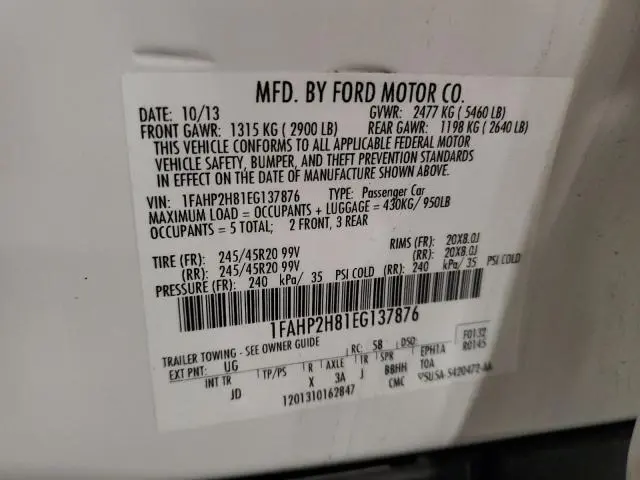 2014 FORD TAURUS SEL  