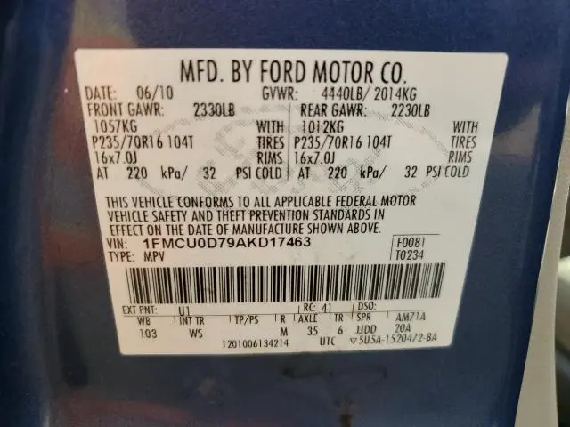 2010 FORD ESCAPE XLT  