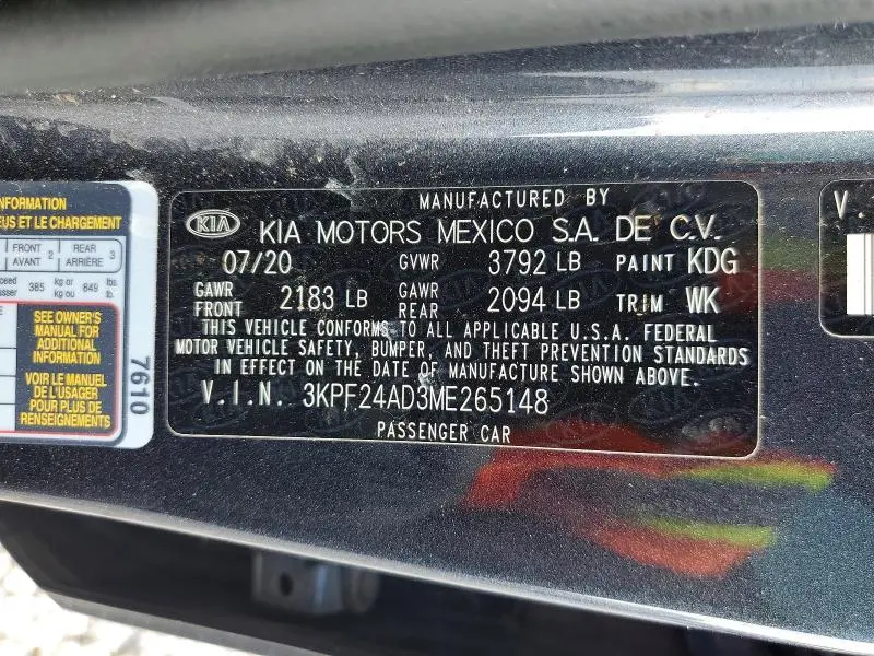 2021 KIA FORTE LXS  