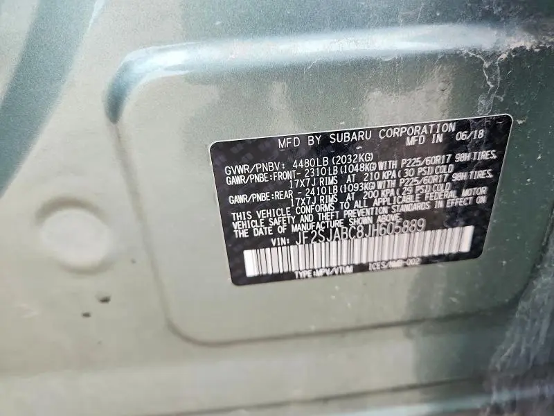 2018 SUBARU FORESTER 2.5I  