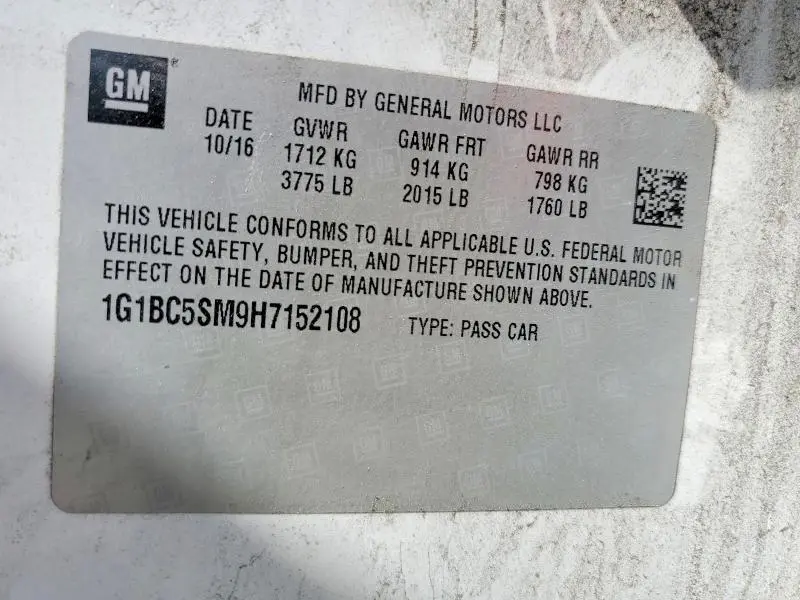 2017 CHEVROLET CRUZE LS  