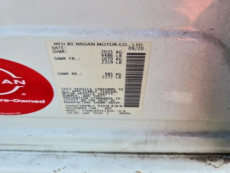 2020 NISSAN LEAF S  