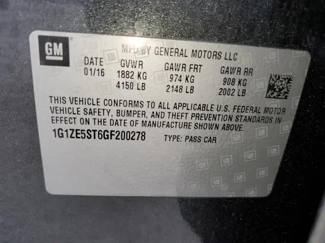 2016 CHEVROLET MALIBU LT  