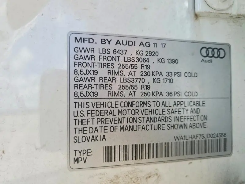 2018 AUDI Q7 PREMIUM PLUS  